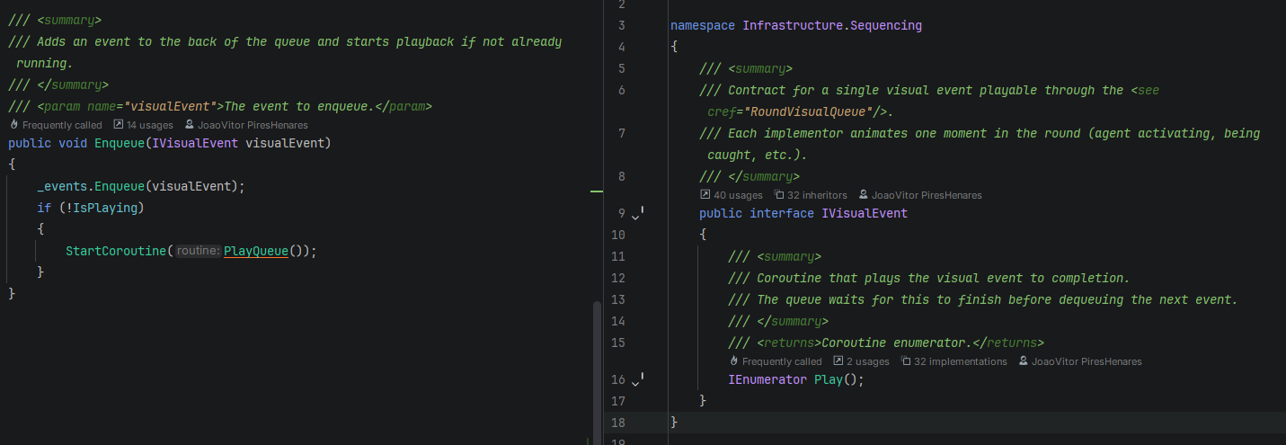 Visual Event Queue code